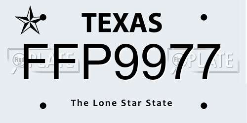 FFP9977 Texas License Plate