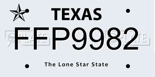 FFP9982 Texas License Plate