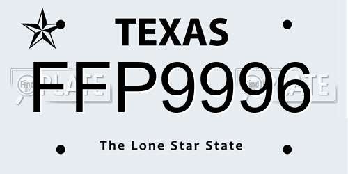 FFP9996 Texas License Plate