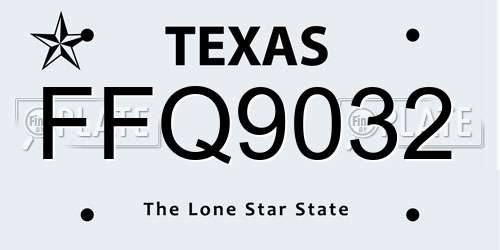 FFQ9032 Texas License Plate