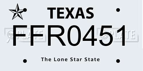 FFR0451 Texas License Plate