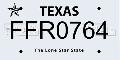 FFR0764 Texas License Plate