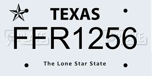 FFR1256 Texas License Plate