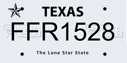 FFR1528 Texas License Plate