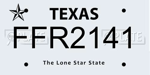 FFR2141 Texas License Plate