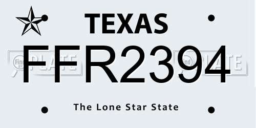 FFR2394 Texas License Plate