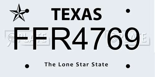 FFR4769 Texas License Plate