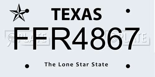 FFR4867 Texas License Plate