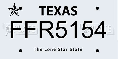 FFR5154 Texas License Plate