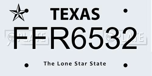 FFR6532 Texas License Plate