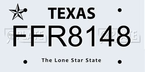FFR8148 Texas License Plate