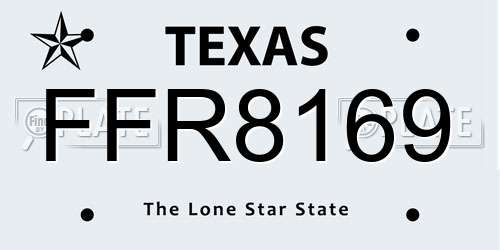 FFR8169 Texas License Plate