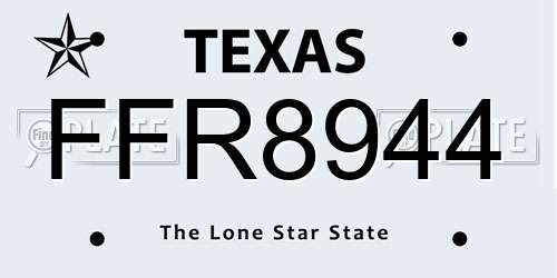 FFR8944 Texas License Plate