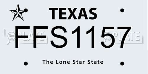 FFS1157 Texas License Plate