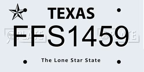 FFS1459 Texas License Plate