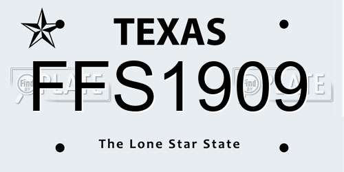 FFS1909 Texas License Plate