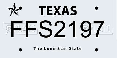 FFS2197 Texas License Plate