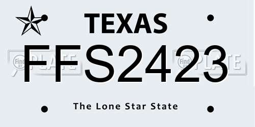 FFS2423 Texas License Plate