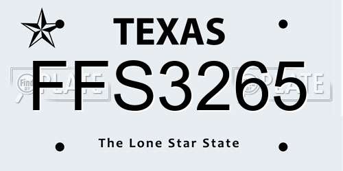 FFS3265 Texas License Plate