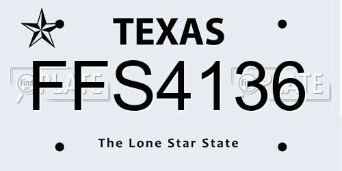 FFS4136 Texas License Plate