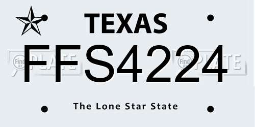 FFS4224 Texas License Plate