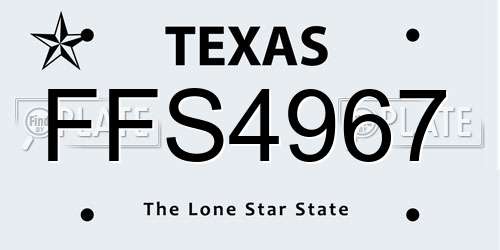FFS4967 Texas License Plate