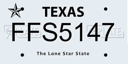 FFS5147 Texas License Plate