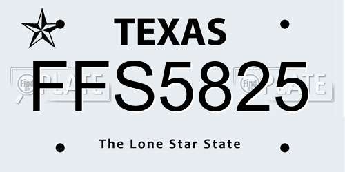 FFS5825 Texas License Plate