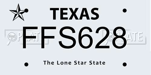 FFS628 Texas License Plate