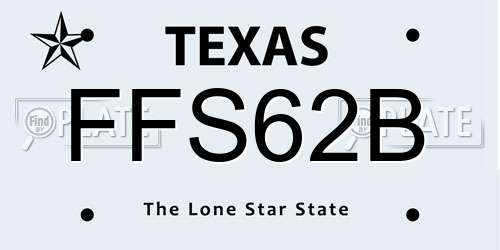 FFS62B Texas License Plate