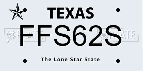 FFS62S Texas License Plate