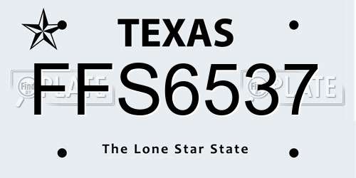 FFS6537 Texas License Plate