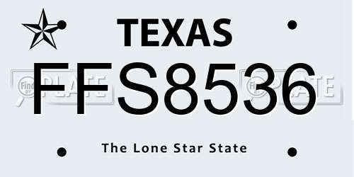 FFS8536 Texas License Plate