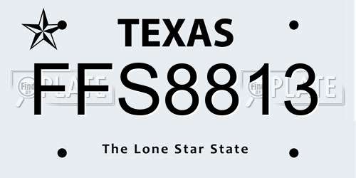 FFS8813 Texas License Plate