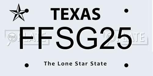 FFSG25 Texas License Plate