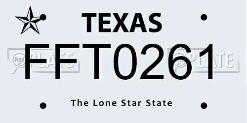 FFT0261 Texas License Plate