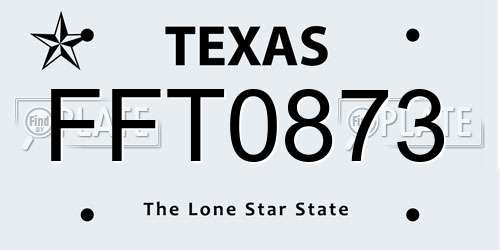 FFT0873 Texas License Plate