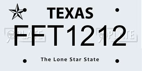 FFT1212 Texas License Plate