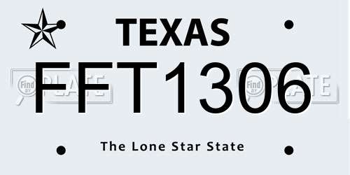 FFT1306 Texas License Plate