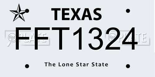 FFT1324 Texas License Plate