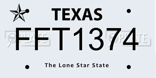FFT1374 Texas License Plate