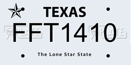 FFT1410 Texas License Plate