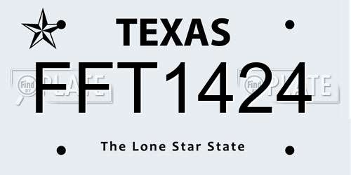 FFT1424 Texas License Plate