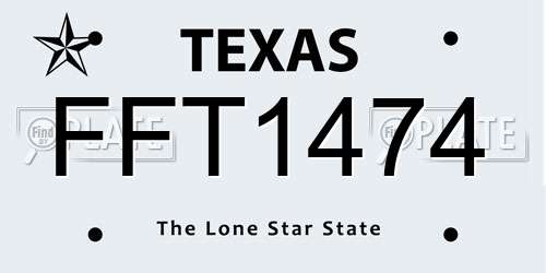 FFT1474 Texas License Plate