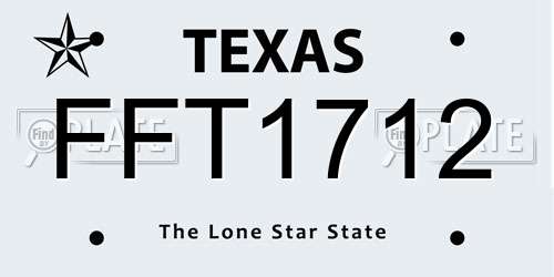 FFT1712 Texas License Plate