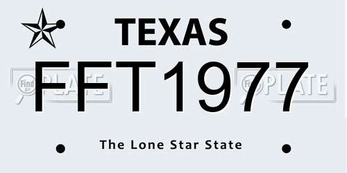 FFT1977 Texas License Plate