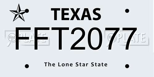 FFT2077 Texas License Plate