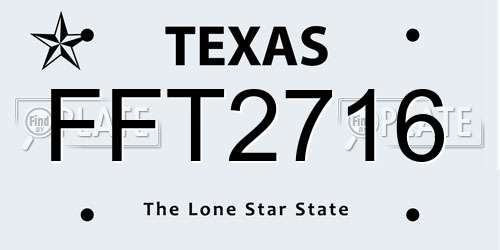 FFT2716 Texas License Plate