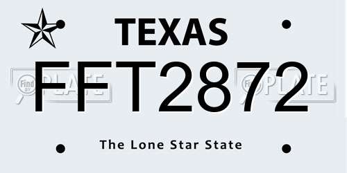 FFT2872 Texas License Plate