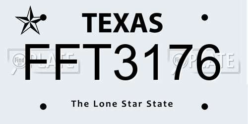 FFT3176 Texas License Plate